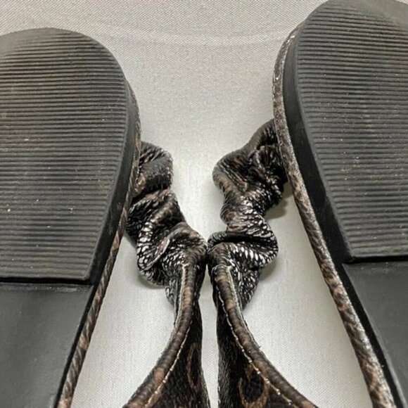 Guess GFMarnie Slingback Flats Women's 6.5 Brown Black Logo Pointed Toe Shoes - Picture 12 of 16